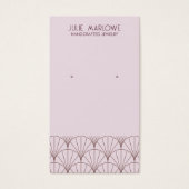 Elegant Grijs Lavendel Fan Patroon Oorbel Display Visitekaartje (Voorkant)