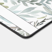 Elegant grijs licht groen blad Waterverf Bureaumat (Hoek)