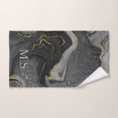 Elegant grijs marmer faux goudglitter bad handdoek (Handdoek)