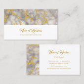 Elegant grijs marmer met faux gouden glitter visitekaartje (Voorkant / Achterkant)
