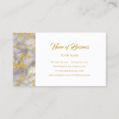 Elegant grijs marmer met faux gouden glitter visitekaartje (Achterkant)