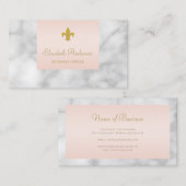 Elegant grijs marmer roze met gouden Fleur de Lis Visitekaartje (Voorkant / Achterkant)