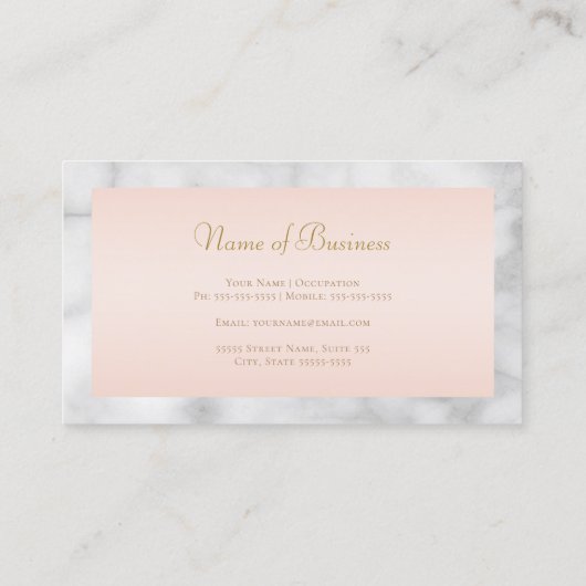 Elegant grijs marmer roze met gouden Fleur de Lis Visitekaartje (Achterkant)