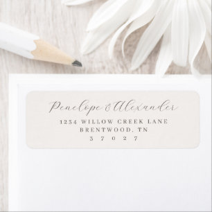 Elegant Grijs Minimalistische Calligrafie Etiket