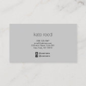 Elegant grijs modern goud gestreept visitekaartje (Achterkant)