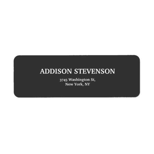 Elegant Grijs Modern Uniek Minimalistisch Vlak Etiket (Voorkant)