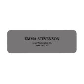 Elegant Grijs Modern Uniek Minimalistisch Vlak Etiket (Voorkant)