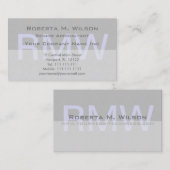 Elegant grijs monogram Aangepaste kleuren accounta Visitekaartje (Voorkant / Achterkant)