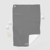 Elegant grijs monogram golfhanddoek (Insitu)