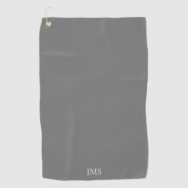 Elegant grijs monogram golfhanddoek