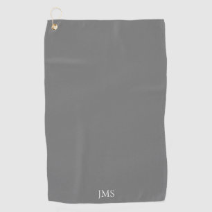 Elegant grijs monogram golfhanddoek