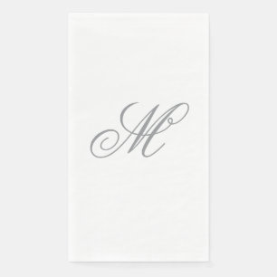 Elegant grijs monogram Initiaal Servet