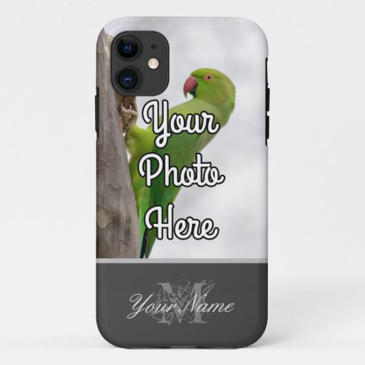 Elegant grijs monogram met je persoonlijke foto! Case-Mate iPhone case (Achterkant)