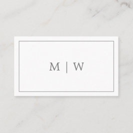 Elegant grijs monogram modern, eenvoudig visitekaartje