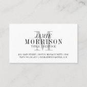 Elegant Grijs Monogram Professional Visitekaartje (Voorkant)