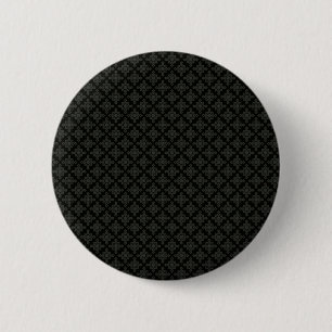 Elegant grijs octagonal patroon op ruw zwart surf ronde button 5,7 cm