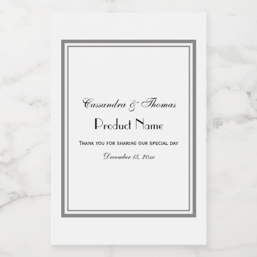 Elegant grijs omhuld H Etiket (Enkel label)