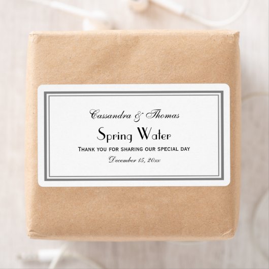 Elegant grijs omhuld H waterflesetiket Etiket (Insitu)