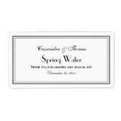 Elegant grijs omhuld H waterflesetiket Etiket (Voorkant)