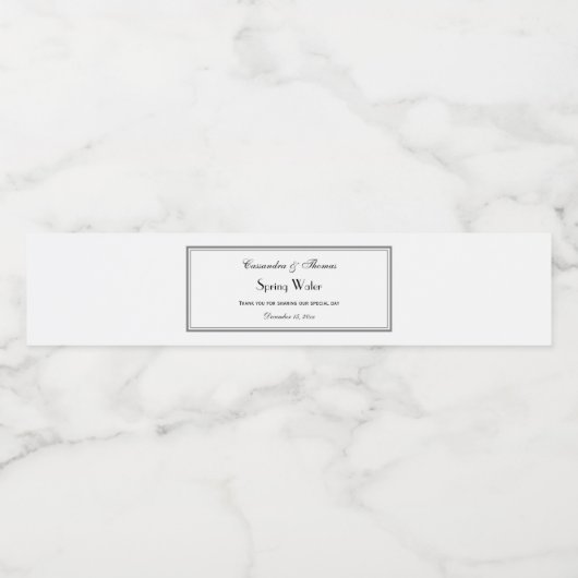 Elegant grijs omhuld H waterflesetiket Waterfles Etiket (Enkel label)