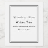 Elegant grijs omhuld H Wijnflesetiket Wijn Etiket (Enkel label)