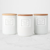 Elegant grijs omkaderd H-voedsel label Voedselcontainer Etiket (Flessen)