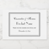 Elegant grijs omkaderd H-voedsel label Voedselcontainer Etiket (Enkel label)