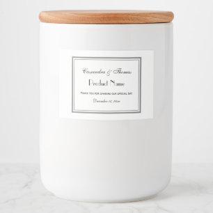 Elegant grijs omkaderd H-voedsel label Voedselcontainer Etiket