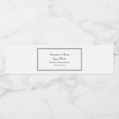 Elegant grijs omrand waterfleslabel waterfles etiket (Enkel label)