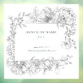 Elegant Grijs op Witte Bloem Frame Nagel Haar Salo Raamsticker (Vel 3)