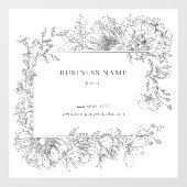 Elegant Grijs op Witte Bloem Frame Nagel Haar Salo Raamsticker (Vel)