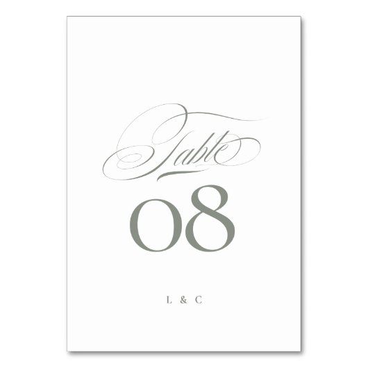 Elegant grijs op witte kalligrafie bruiloft kaart (Voorkant)