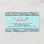 Elegant Grijs & Pastel Blauw Abstract Bloemen 2 Visitekaartje (Achterkant)