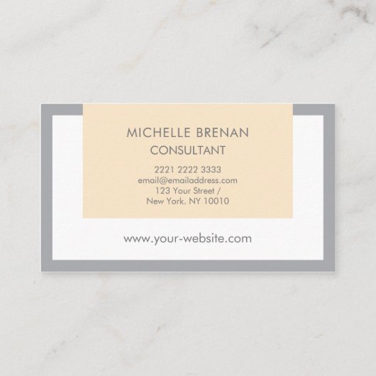 Elegant grijs & pastelroze visitekaartje (Achterkant)