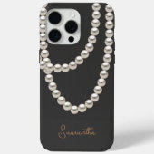 Elegant grijs Pearl ketting Case-Mate iPhone Case (Achterkant)