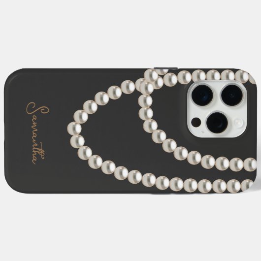 Elegant grijs Pearl ketting Case-Mate iPhone Case (Achterkant (horizontaal))