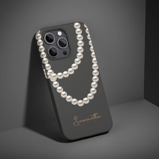 Elegant grijs Pearl ketting Case-Mate iPhone Case