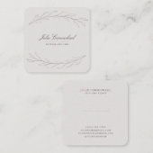 Elegant grijs potlood ketched Branches Vierkante Visitekaartje (Voorkant / Achterkant)