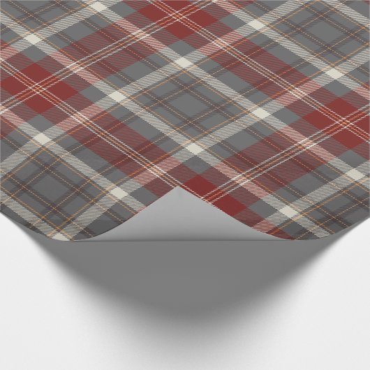 Elegant grijs | Red | Beige Plaid Checkered Cadeaupapier (Hoek)
