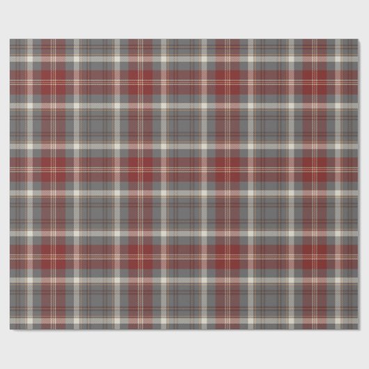 Elegant grijs | Red | Beige Plaid Checkered Cadeaupapier (Vlak)