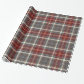 Elegant grijs | Red | Beige Plaid Checkered Cadeaupapier (Uitgerold)
