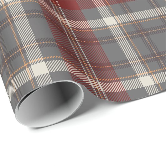 Elegant grijs | Red | Beige Plaid Checkered Cadeaupapier (Rol Hoek)