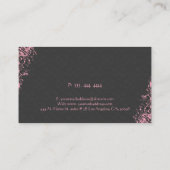 Elegant Grijs & Roze  Bloemen Damasks 2b Visitekaartje (Achterkant)