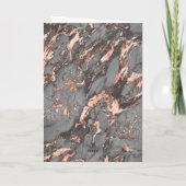 Elegant grijs roze marmeren bruiloft haar geloften bedankkaart (Achterkant)