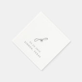 Elegant grijs script monogram bruiloft servet (Hoek)