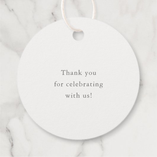 Elegant Grijs Script Monogram Huwelijk Bedankjes Labels (Achterkant)