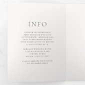 Elegant Grijs Script Monogram Huwelijk Drieluik Uitnodiging (Binnenzijde eerst)