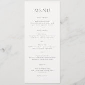 Elegant Grijs Script Monogram Huwelijk Menu (Voorkant)