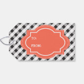 Elegant grijs Sinaasappel gepersonaliseerd Happy B Cadeaulabel (Achterkant Horizontaal)