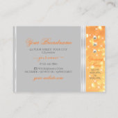 Elegant Grijs Sinaasappel Glitter Zilveren Rand Di Visitekaartje (Achterkant)